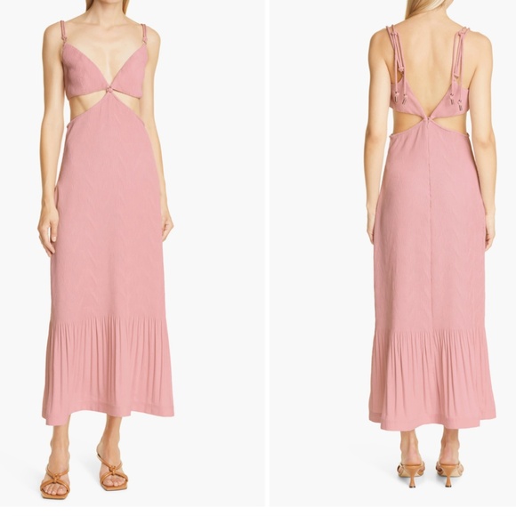 Jonathan Simkhai Pink Midi Dress - Picture 1 of 14